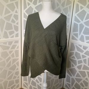 Olive/Grey Slouchy Criss across ASTR Sweater - L